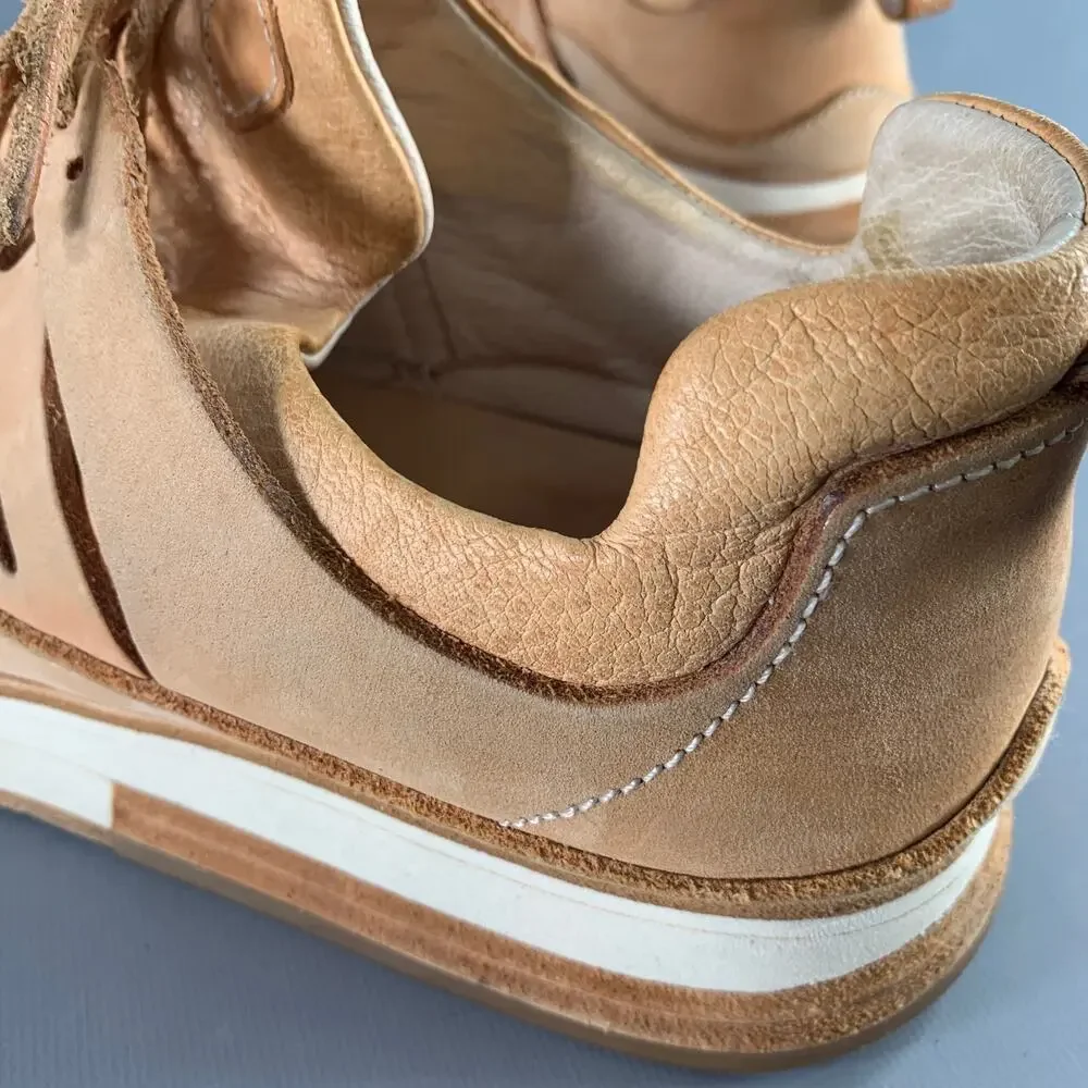 HENDER SCHEME Size 12 MIP-12 Beige Natural Leather Lace-Up Sneakers